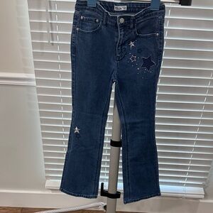 Epic Threads Dark Blue Star-Embroidered Flare Jeans